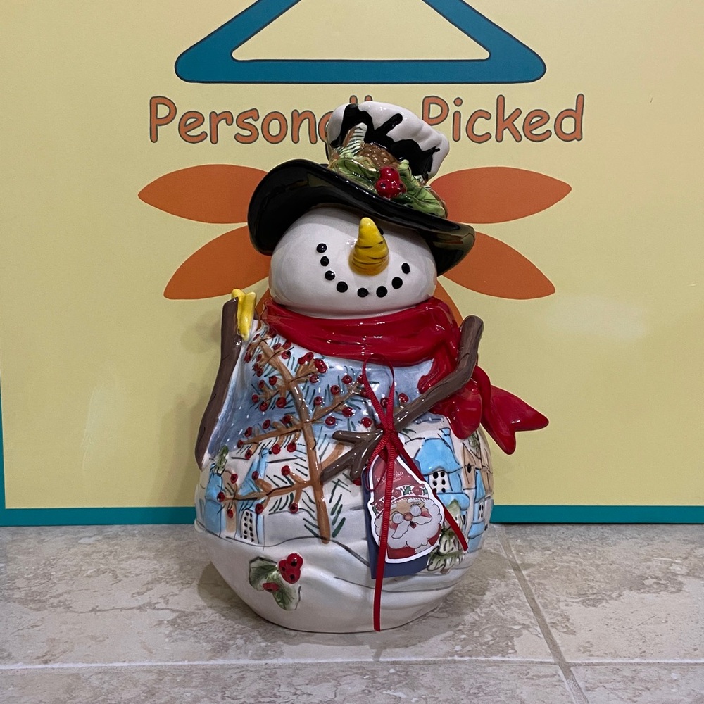 Blue Sky Clayworks “NIGHT BEFORE CHRISTMAS SNOWMAN” Cookie Jar